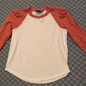 Veronica Beard Mason Color block Mason Cotton Baseball Long Sleeve Shirt